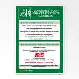 Poster - Consignes pour Espace d'Attente Sécurisé - A3 - Plastification