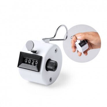Compteur manuel de personnes - 4 chiffres - ABS blanc