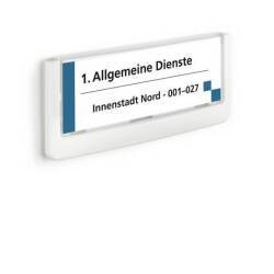 Plaque de porte - Signalétique personnalisable  - 149 x 52 mm - Bleu Foncé