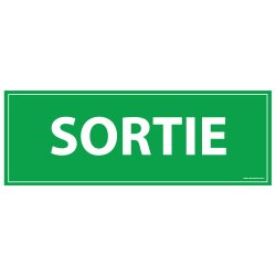 Panneau d'évacuation - Sortie  - 210 x 75 mm - Vinyle Souple Autocollant