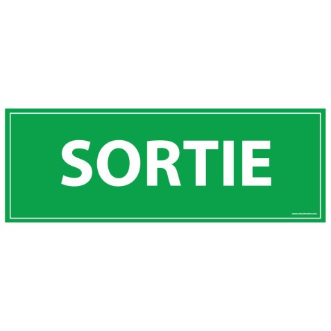 Panneau d'évacuation - Sortie  - 210 x 75 mm - Vinyle Souple Autocollant