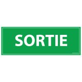 Panneau d'évacuation - Sortie  - 350 x 125 mm - Vinyle Souple Autocollant
