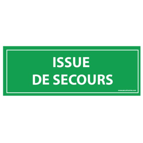 Panneau général - Issue de secours  - 210 x 75 mm - Vinyle Souple Autocollant