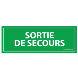 Panneau évacuation - Sortie de secours  - 350 x 125 mm - PVC