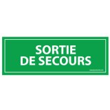 Panneau évacuation - Sortie de secours  - 350 x 125 mm - Vinyle Souple Autocollant