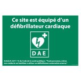 Panneau - Ce site est équipé d'un défibrillateur cardiaque - ISO 7010  - 225 x 150 mm - Vinyle