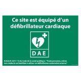 Panneau DAE - ce site est équipé d'un défibrilateur cardiaque - Modèle 1