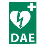 Panneau - Signalétique Défibrillateur DAE ISO 7010 - Modèle 2  - 140 x 210 mm - Vinyle Souple Autocollant