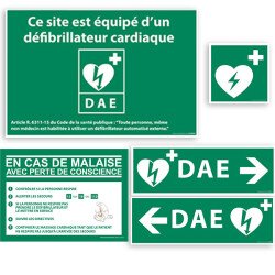 Pack - Signalisation Défibrillateur Intérieur/Extérieur - ISO 7010