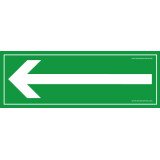 Panneau - Flèche directionnelle fond vert  - 350 x 125 mm - PVC