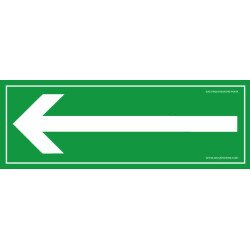 Panneau - Flèche directionnelle fond vert  - 350 x 125 mm - PVC