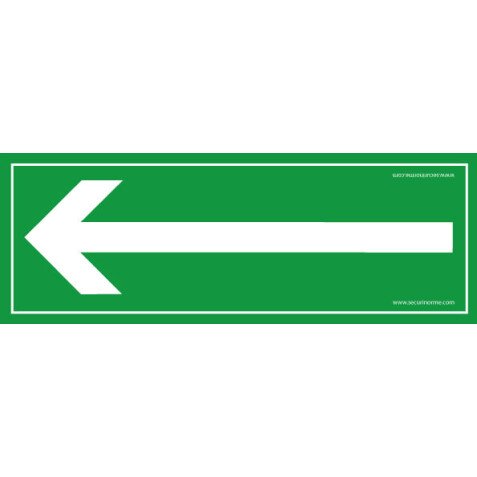 Panneau - Flèche directionnelle fond vert  - 350 x 125 mm - PVC