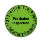 Pastilles Calendrier - Prochaine inspection - 25 mm - Vinyle - Lot de 7  - Vinyle Souple Autocollant coloris vert