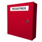 Armoire à registres - Sécurité Incendie Murale - Tôle Rouge - L345 x H355 x P100 mm