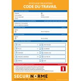Panneau - Affiche Code du travail obligatoire - 297x420 mm