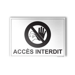 Plaque Interdiction - Accès interdit - 100x140 mm - Gravoply