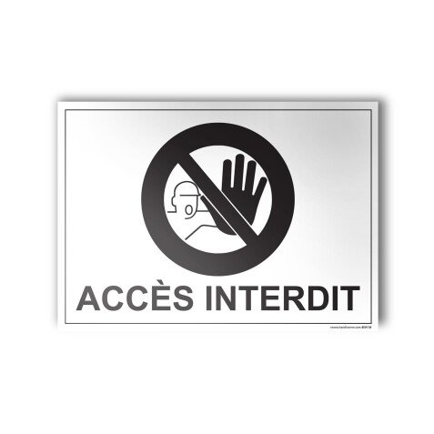 Plaque Interdiction - Accès interdit - 100x140 mm - Gravoply