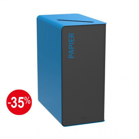 Poubelle de tri - Design avec bac roulant - Acier - 65 L  - Bleu