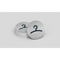 Pictogramme adhésif - Vestiaire rond - 83 mm - Acier brossé