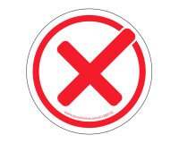 Panneau adhésif - Coche rouge - Signalisation d'interdiction  - 200 mm