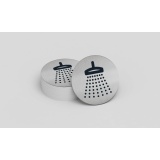 Panneau d'information - Pictogramme Douche - 83 mm - Acier brossé