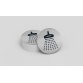 Pictogramme rond de porte - Douche-  83mm - Acier brossé