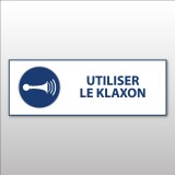 Panneau de signalétique - Utiliser le klaxon - M029 - ISO 7010  - 297 x 105 mm - Vinyle Souple Autocollant