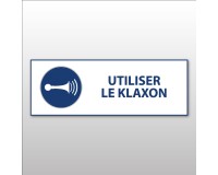 Panneau de signalétique - Utiliser le klaxon - M029 - ISO 7010  - 297 x 105 mm - Vinyle Souple Autocollant