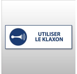 Panneau de signalétique - Utiliser le klaxon - M029 - ISO 7010  - 297 x 105 mm - Vinyle Souple Autocollant