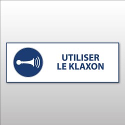 Panneau de signalétique - Utiliser le klaxon - M029 - ISO 7010  - 297 x 105 mm - Vinyle Souple Autocollant