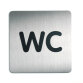 Panneau d'information - WC carré - 150x150 mm - Acier brossé.