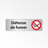 Signalétique d'interdiction - Défense de fumer - P002 - ISO 7010  - 250 x 80 mm - Argent