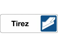 Panneau adhésif signalétique - Tirez avec pictogramme flèche