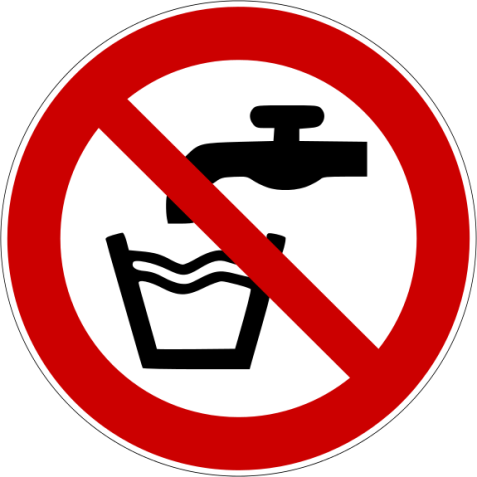 Panneau interdiction P005 - Eau non potable - Norme ISO 7010