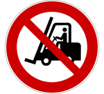 Panneau - Interdit chariots élévateurs véhicules indus.  - 200 mm - PVC