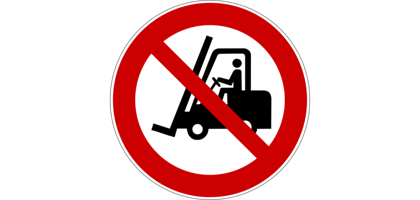 Panneau - Interdit chariots élévateurs véhicules indus.  - 315 mm - PVC
