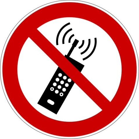 Panneau Interdiction - NE pas activer téléphone - P013 - ISO 7010