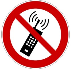 Panneau Interdiction - NE pas activer téléphone - P013 - ISO 7010  - 100 mm - PVC