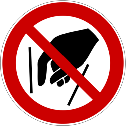 Panneau d'Interdiction - Ne pas mettre les mains - P015   - 200 mm - PVC