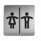 Panneau de porte - Toilettes Mixtes Homme/Femme - 150x150 mm - Gravoply®