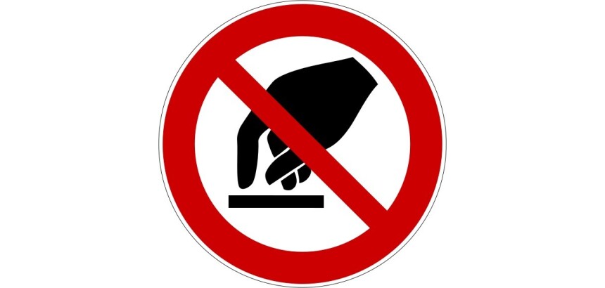 Panneau d'Interdiction - Interdiction de toucher - P010  - 100 mm - Vinyle Souple Autocollant