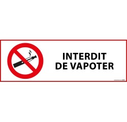 Signalisation d'interdiction - Pictogramme Interdit de vapoter