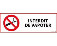 Signalisation d'interdiction - Pictogramme Interdit de vapoter  - 297 x 105 mm - PVC