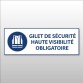 Panneau d'Obligation - Gilet de sécurité haute visibilité obligatoire - M015