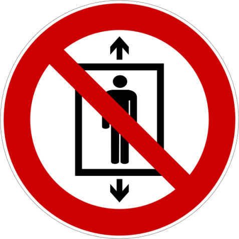 Panneau d'Interdiction - Ne pas utiliser cet ascenseur pour des personnes - P027  - 400 mm - PVC