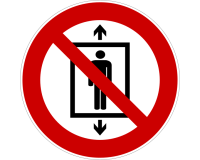 Panneau - Ne pas utiliser cet ascenseur pour des personnes - ISO