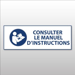 Panneau - Consulter le manuel d'instructions - M002 - ISO 7010  - 297 x 105 mm - Vinyle Souple Autocollant