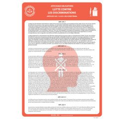Panneau - Lutte contre les discriminations - Papier plastifié A3