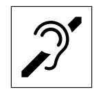 Signalétique d'information - Accessibilité malentendant - ISO 7001  - 125 x 125 mm - Gris