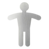 Panneau adhésif - WC Homme - 90 x 120 mm - acier brossé